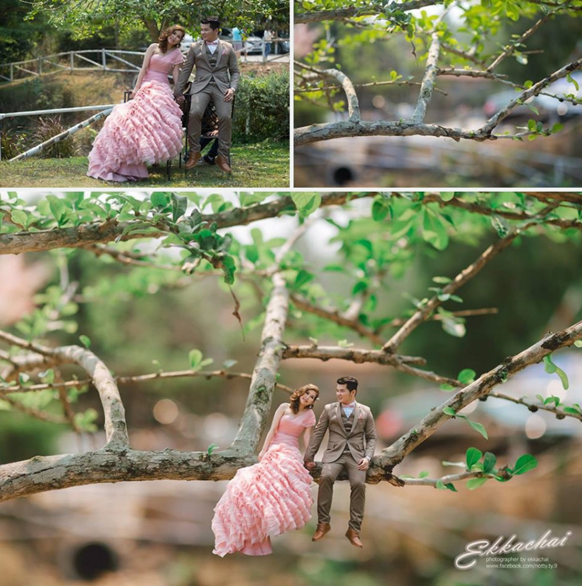 Honey, I shrunk the newlyweds: wedding photographer in transforming young midgets