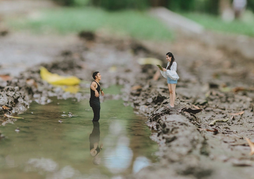 Honey, I shrunk the newlyweds: wedding photographer in transforming young midgets