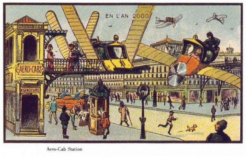 How do people imagine the future 100 years ago