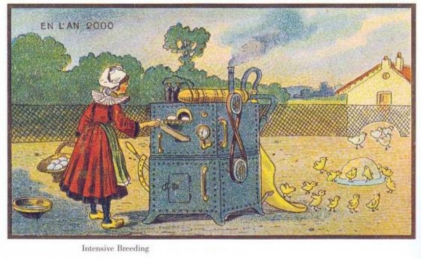 How do people imagine the future 100 years ago