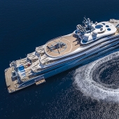 How does the 136-metre Charter yacht Flying Fox