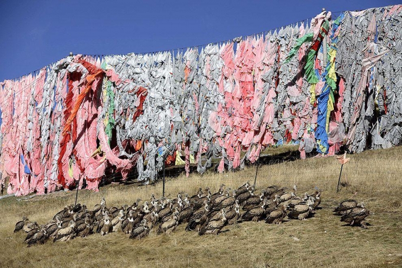 How is "sky burial" in Tibet