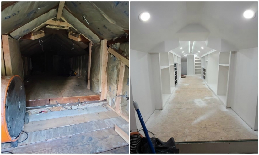 Husband remade the little attic in the closet of a dream for the wife