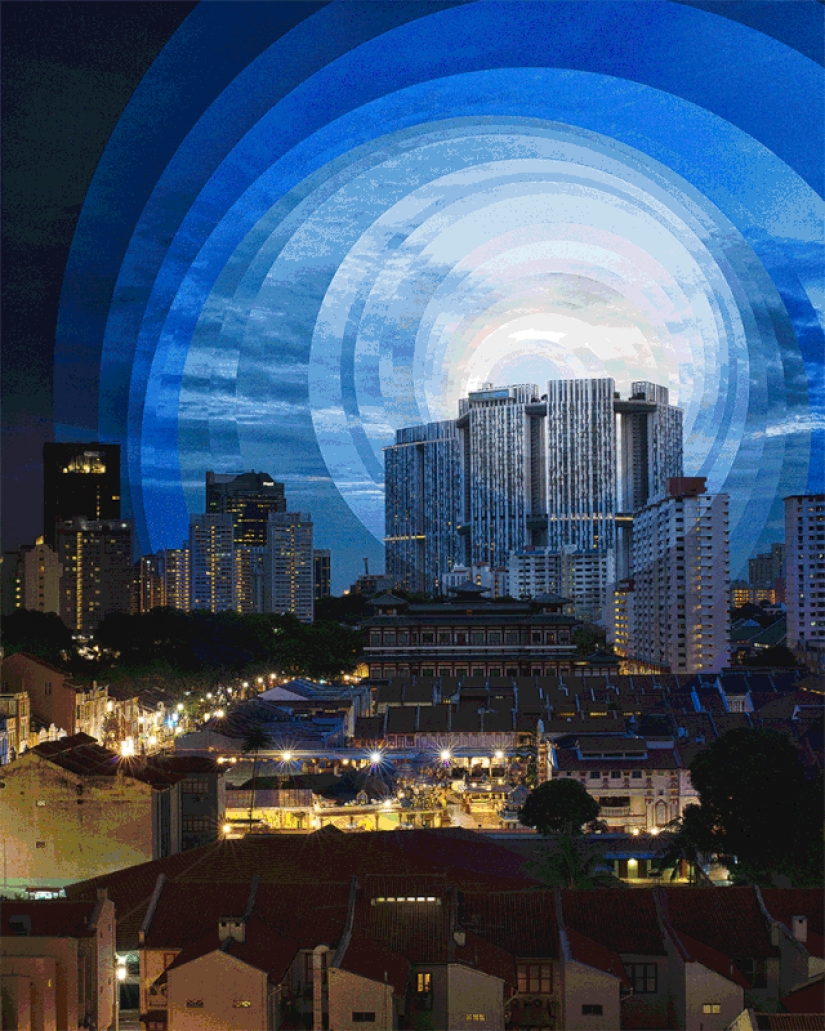 Hypnotic gifs Asian megacities