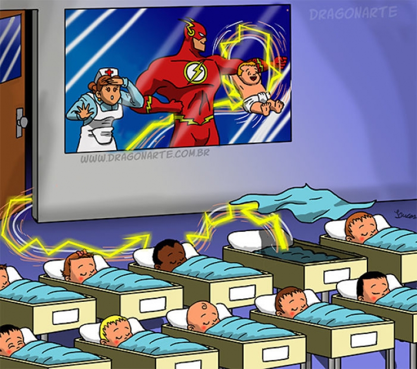 If superheroes were children: 10 charming and funny illustrations