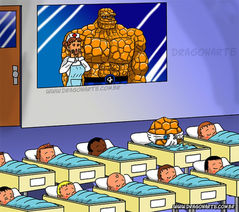 If superheroes were children: 10 charming and funny illustrations