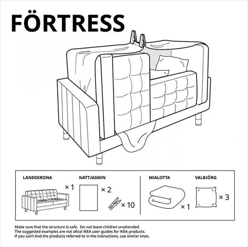 I'm in the house: 6 Fort building for kids from IKEA Russia