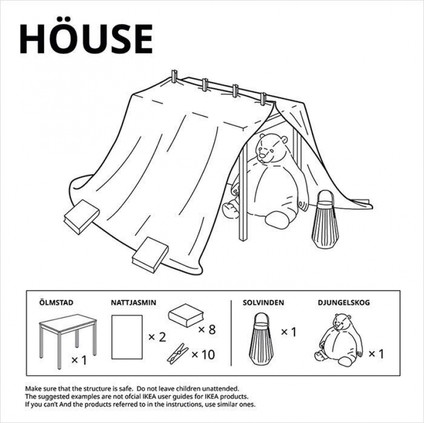 I'm in the house: 6 Fort building for kids from IKEA Russia