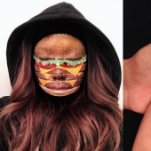 "I'm the person to eat" the canadian make-up artist draws women's faces with burgers, rolls and pizza