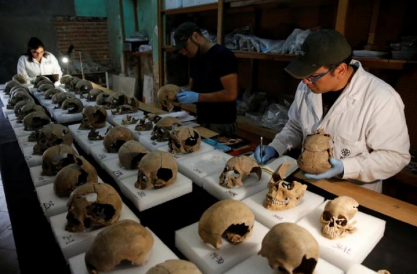 In Mexico city discovered the Aztec tower of human skulls In Mexico city discovered the Aztec tower of human skulls