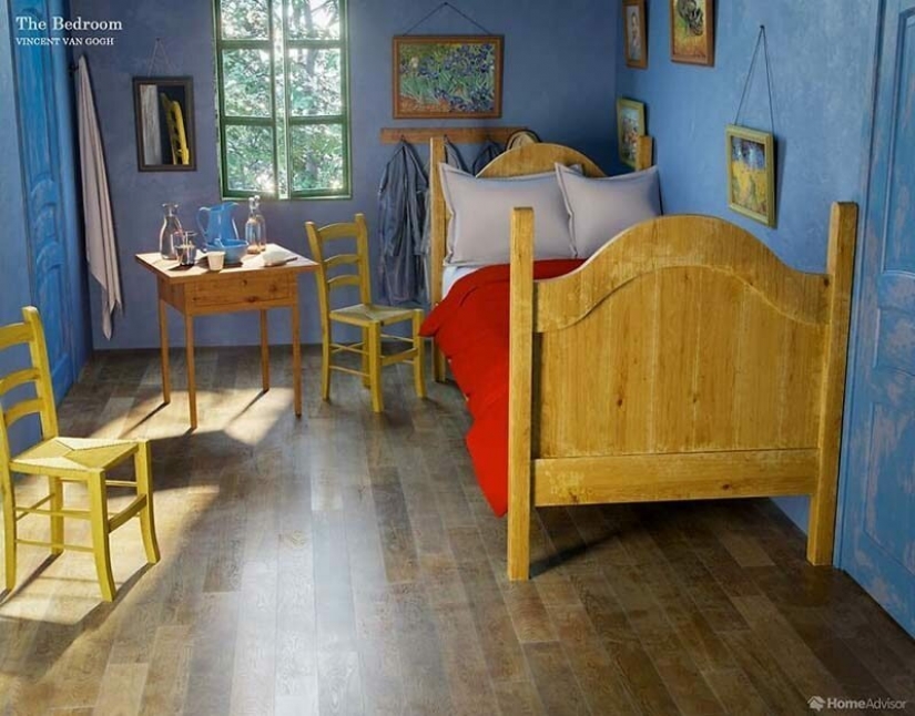 In the bedroom van Gogh: how would look the interiors with paintings by famous artists In the bedroom van Gogh: how would look the interiors with paintings by famous artists