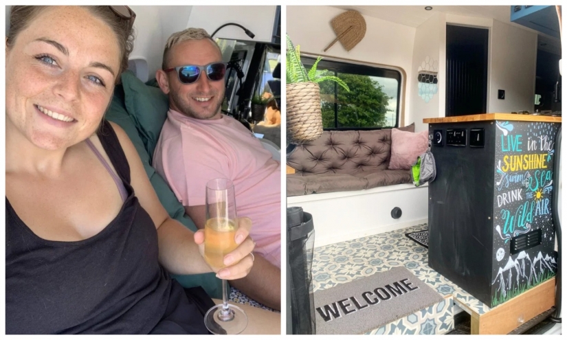 Increíble transformación: la pareja de gran Bretaña volvió a la furgoneta en una acogedora casa sobre ruedas