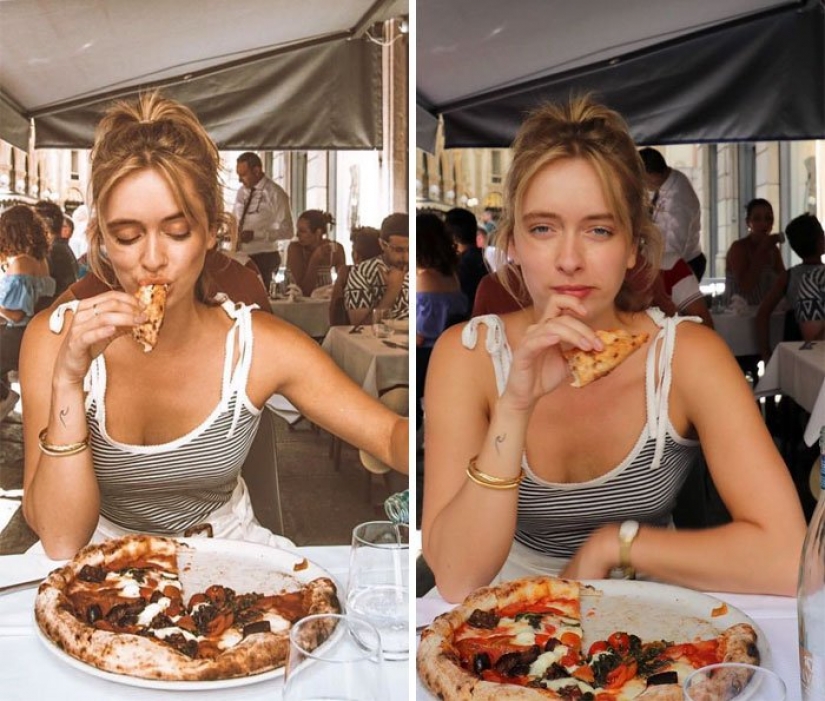 Instagram vs. The model revealed the secret, showing the ideal and the real photo