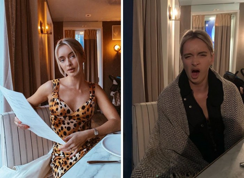 Instagram vs. The model revealed the secret, showing the ideal and the real photo