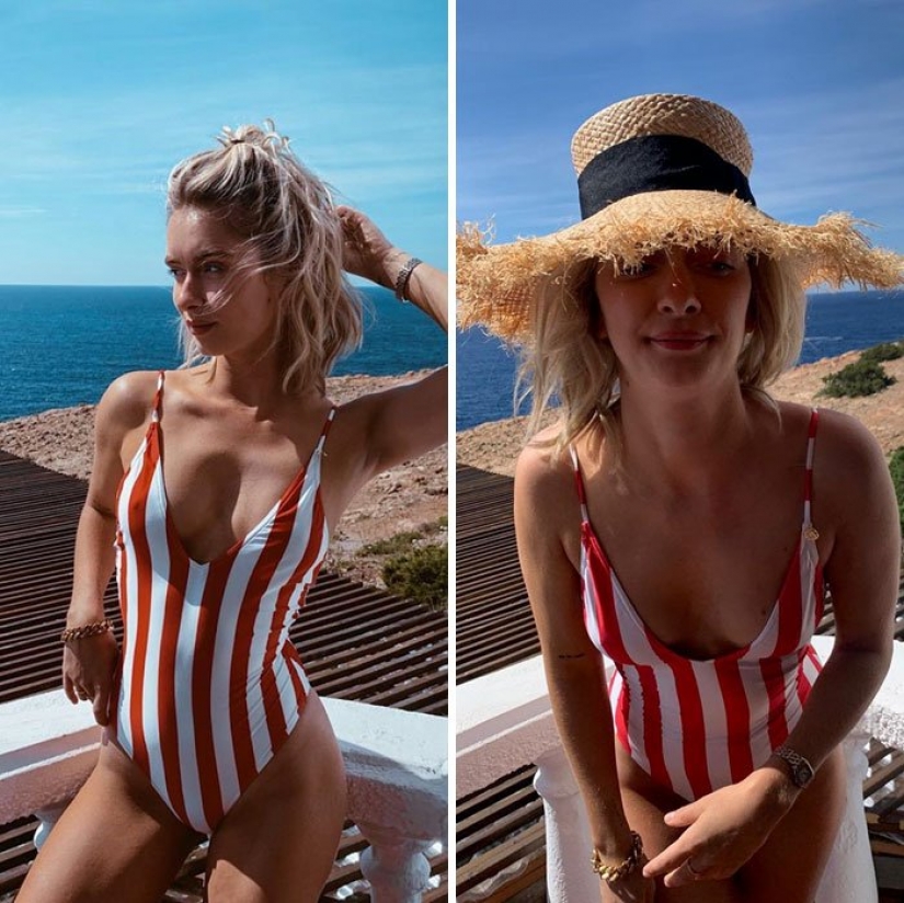 Instagram vs. The model revealed the secret, showing the ideal and the real photo