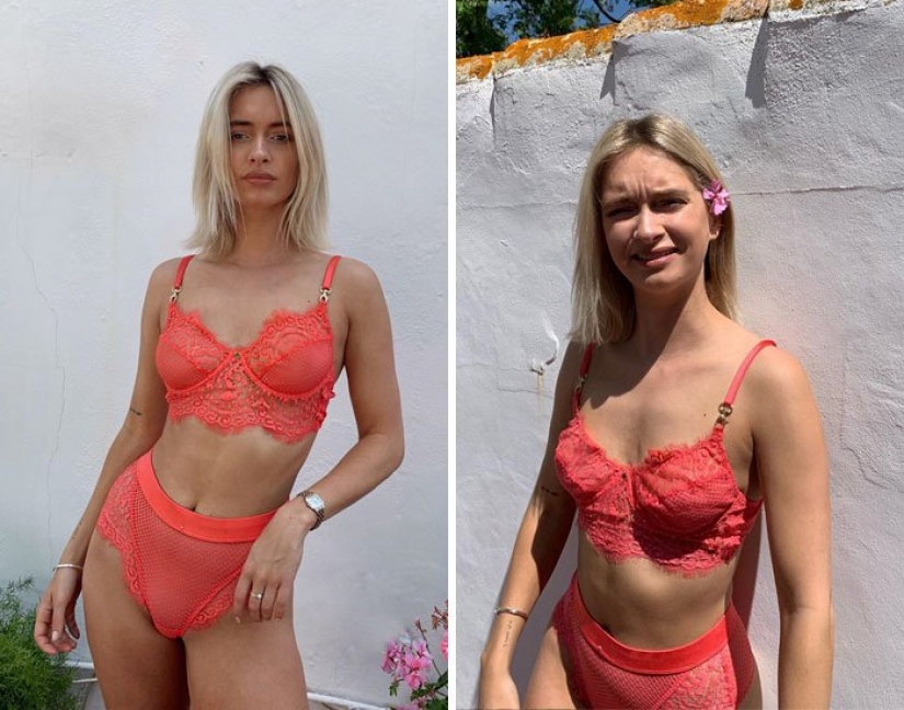 Instagram vs. The model revealed the secret, showing the ideal and the real photo