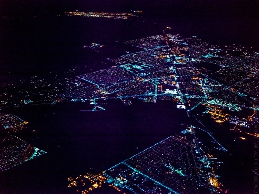 La noche de Las Vegas desde una altura