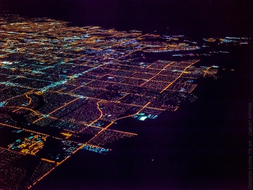 La noche de Las Vegas desde una altura