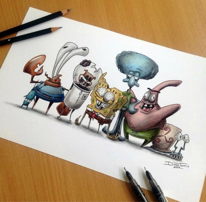 La piel de gallina: artista convierte los caracteres de la historieta en monstruos