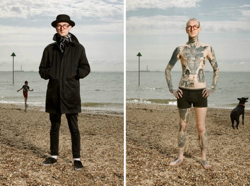 La verdad desnuda. La gente anotó de cabeza a los pies, ropa y sin