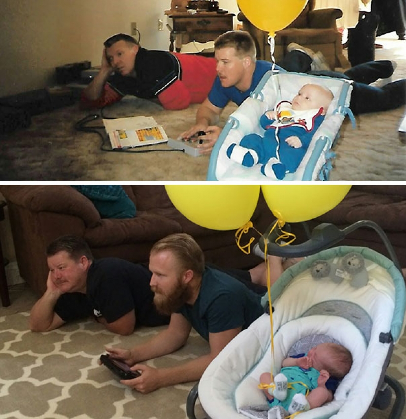 Launch the time machine: 25 photos of grandparents, who recreated their grandchildren