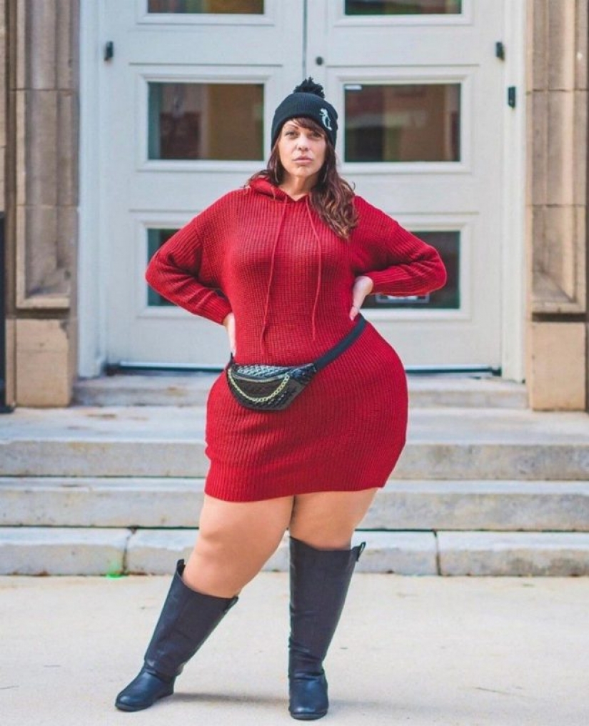 Model: plus size Heather, which led to the success of the hip