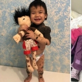 Mujer cose una muñeca especial para niños con discapacidades