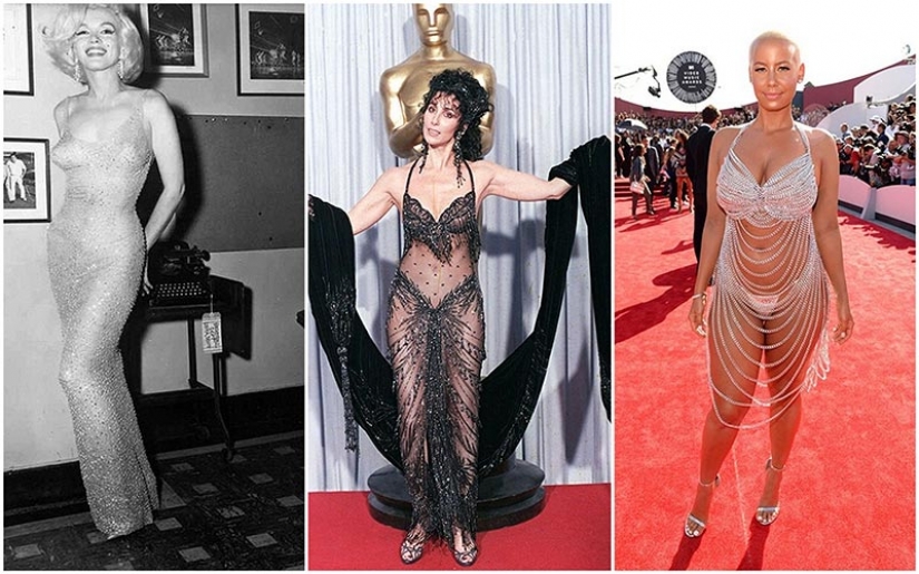 "Naked" dresses of the stars: the most outrageous outfits of celebrities in history, from Marilyn Monroe and Barbra Streisand to beyoncé and Madonna "Naked" dresses of the stars: the most outrageous outfits of celebrities in history, from Marilyn Monroe and Barbra Streisand to beyoncé and Madonna