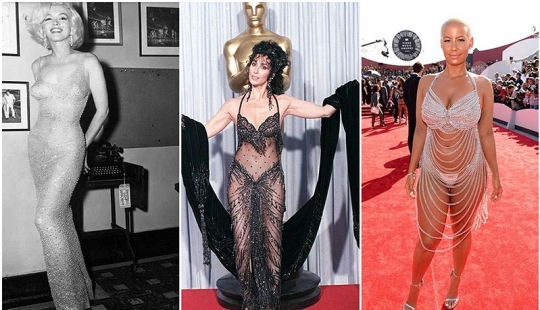 "Naked" dresses of the stars: the most outrageous outfits of celebrities in history, from Marilyn Monroe and Barbra Streisand to beyoncé and Madonna