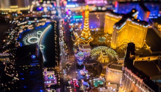 Night Las Vegas from a height