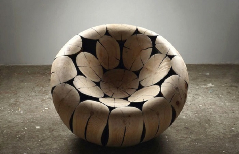 On the courtyard grass, on a grass firewood