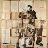 Painting on books from the Saint Petersburg artist