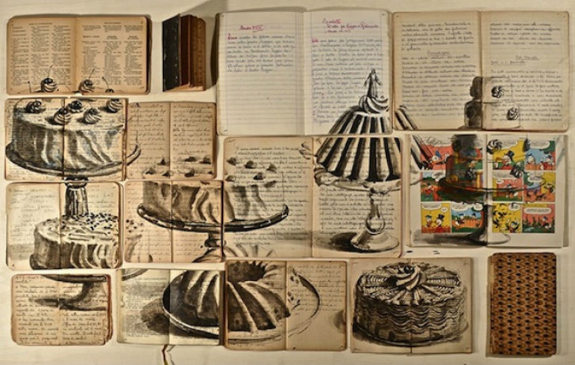 Painting on books from the Saint Petersburg artist