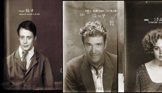 Photos of celebrities in the criminal retro style Photos of celebrities in the criminal retro style