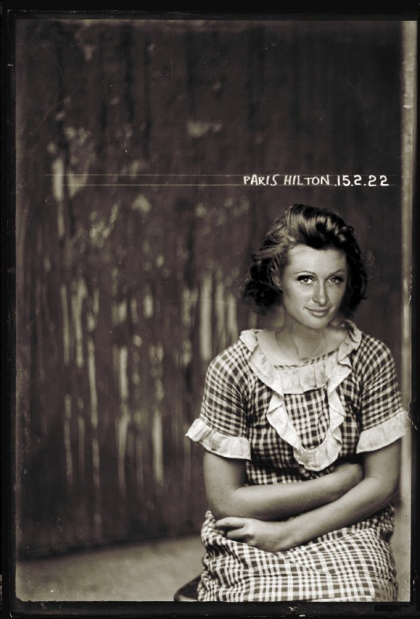 Photos of celebrities in the criminal retro style