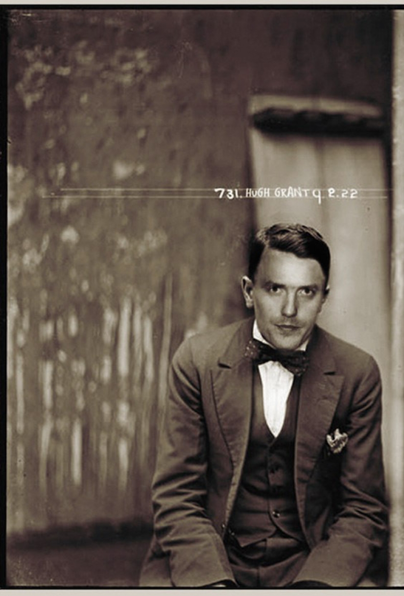 Photos of celebrities in the criminal retro style