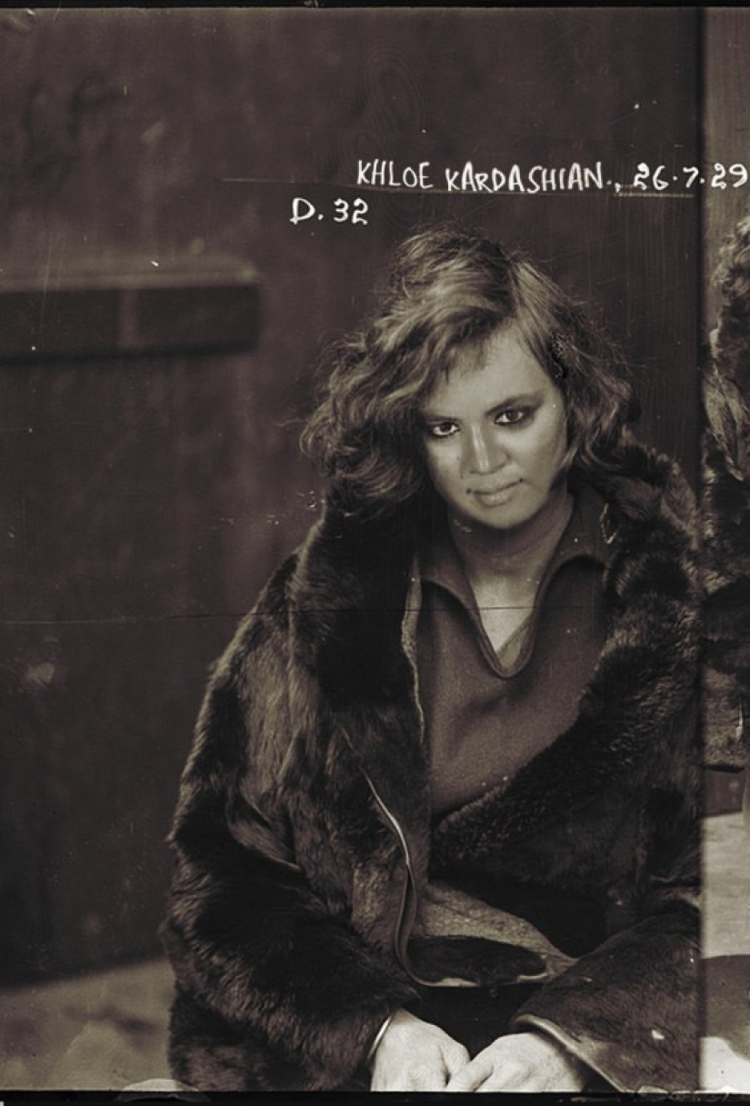 Photos of celebrities in the criminal retro style