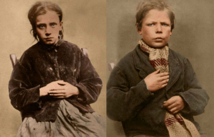 Portraits of children of the nineteenth century, sentenced to hard labor and prison for petty theft