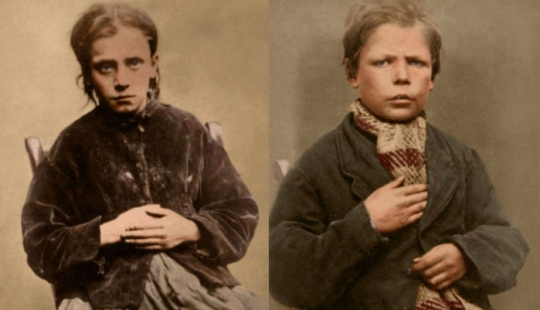 Portraits of children of the nineteenth century, sentenced to hard labor and prison for petty theft