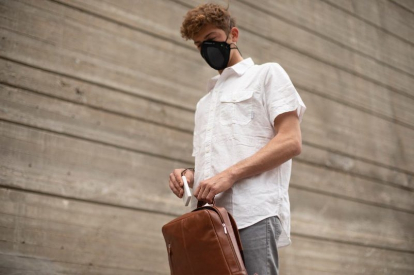 Presented grapheme electric mask against coronavirus Presented grapheme electric mask against coronavirus