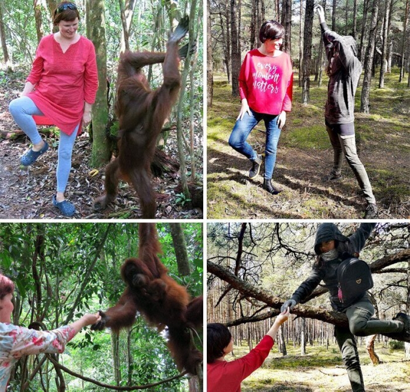 Recordar dónde estábamos! La gente recrear fotos de viajes, sentado en cuarentena