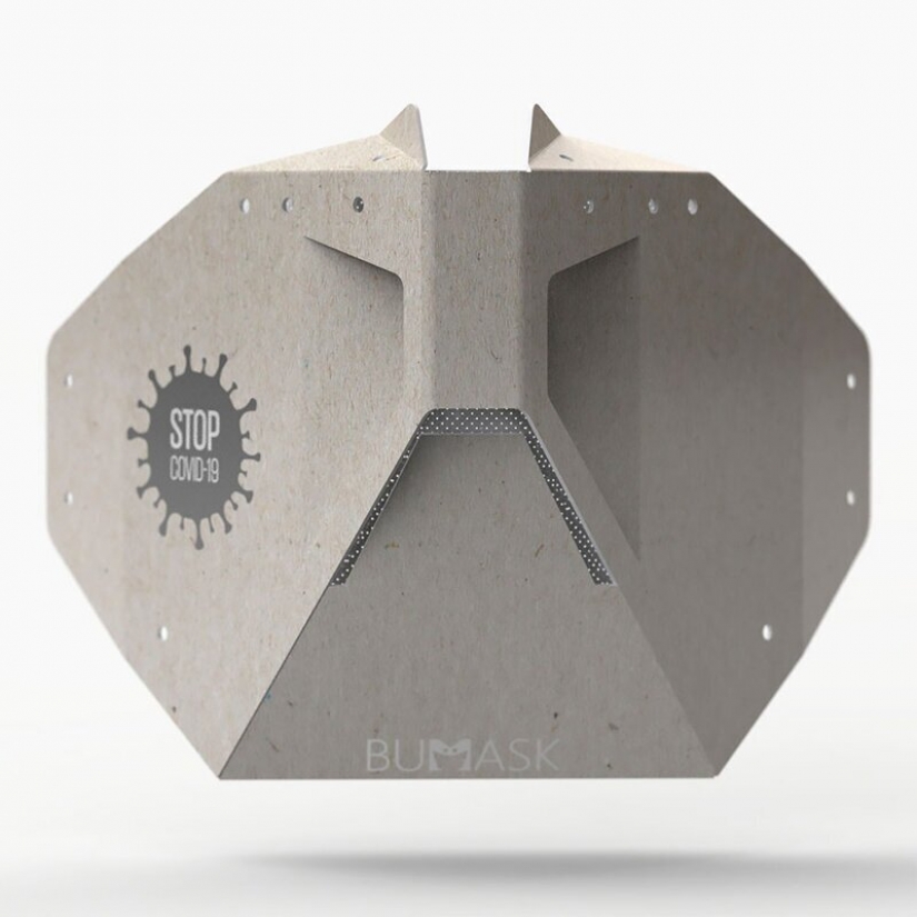 Russian designers have created a protective cardboard mask with replaceable filter