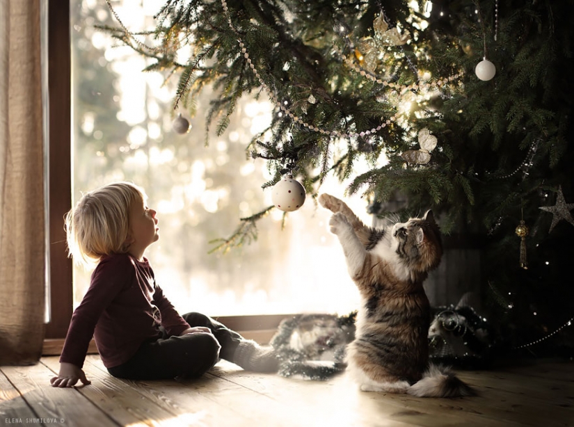 Russian woman creates stunning photographs of your children with animals in the village