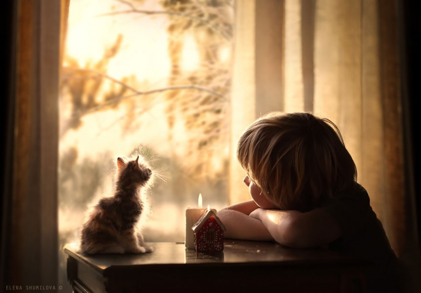 Russian woman creates stunning photographs of your children with animals in the village