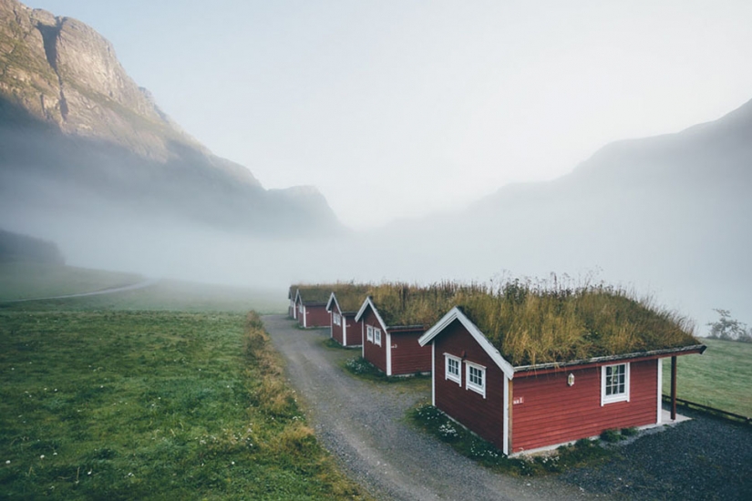 Scandinavian houses with overgrown roof, which I want to settle immediately