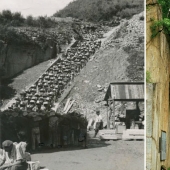 "Stairway of the dead" in the Austrian concentration camp Mauthausen