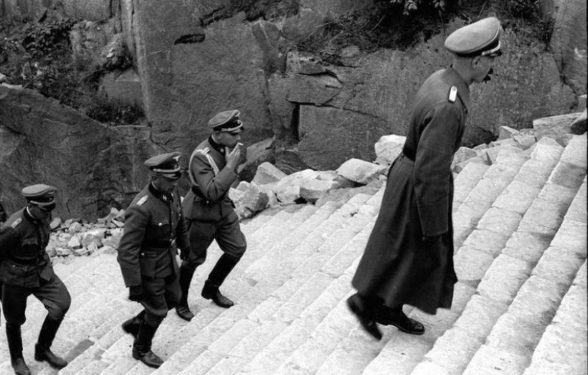 "Stairway of the dead" in the Austrian concentration camp Mauthausen
