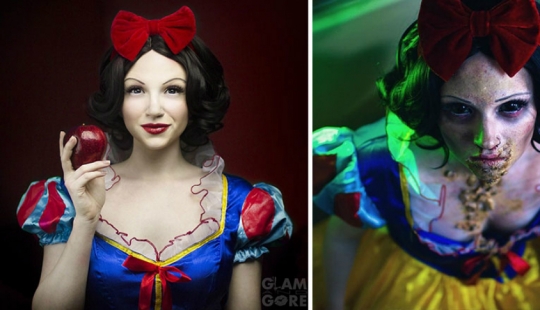 Terribly charming: make-up artist self-taught demonstrates the death of the princesses and pop stars