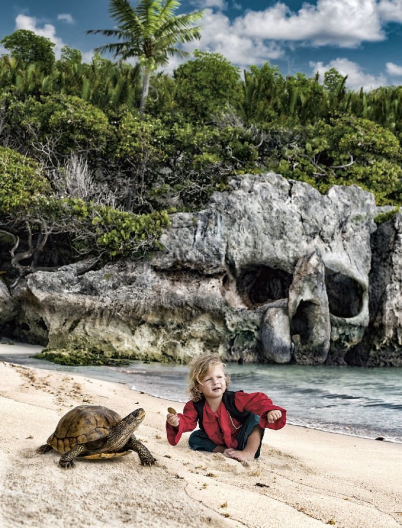 The adventures of baby in the style of pirates of the Caribbean