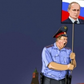 The Azerbaijani artist has depicted the true face of the world, police in the satirical illustrations